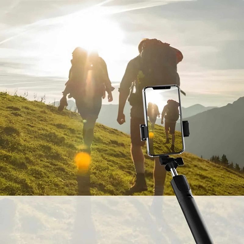 4 in 1 Stainless Steel Selfie Stick Tripod with Wireless Remote for Live Streaming & Video Recording