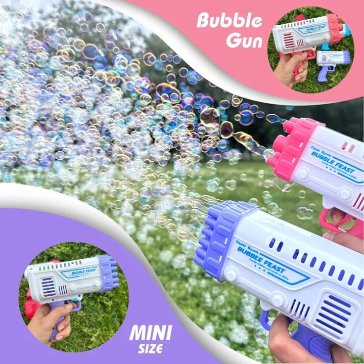 Bubble Machine Gun, 36 Holes Bazooka Gun Toy Blaster for Toddlers 3+ & Kids, Bubbles Blower Toy