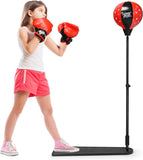 Kids Boxing Stand + Gloves and Pump (Height-Adjustable)