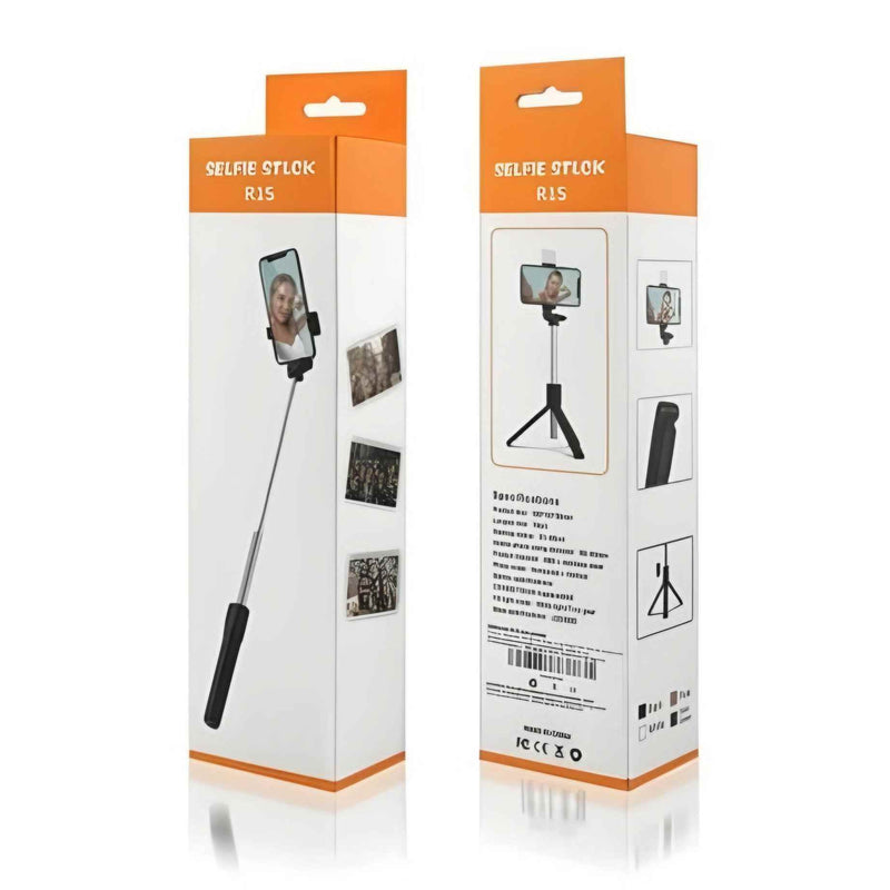 4 in 1 Stainless Steel Selfie Stick Tripod with Wireless Remote for Live Streaming & Video Recording