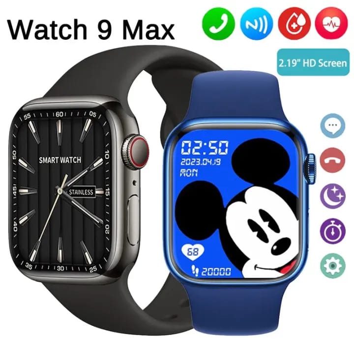 Watch 9 Max Smart Watch - Series 9 - Full Edge HD Display - Bluetooth Calling - Wireless Charging - Sports Functions