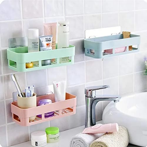 1 Pcs Kitchen And Bathroom Wall Shelf Square
