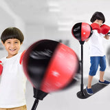 Kids Boxing Stand + Gloves and Pump (Height-Adjustable)